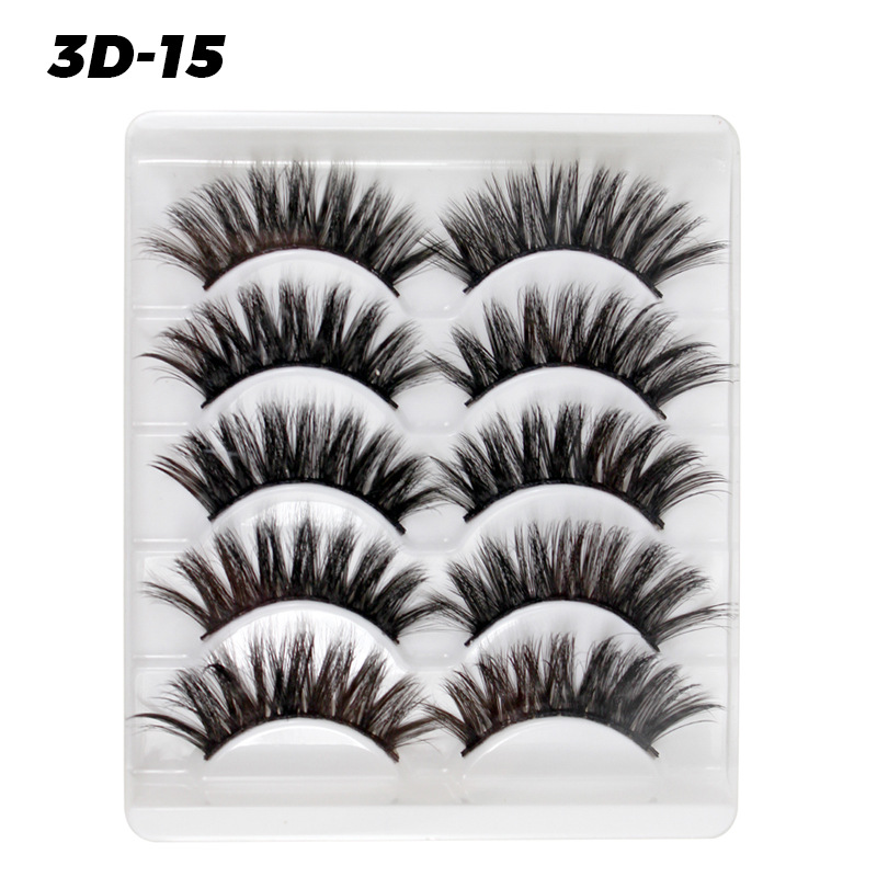 DINGSEN pestañas postizas de fábrica al por mayor 3D pestañas tridimensionales 5 pares Paquete de pestañas tres más de D-46 estilos