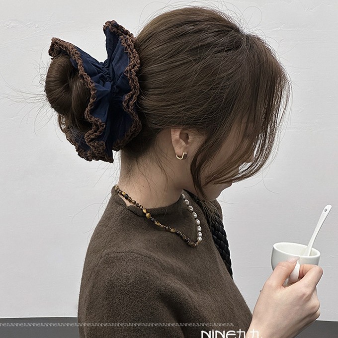 骄阳似火重工四层花边发圈甜美花边多层大肠发圈少女扎头发丸子头|undefined