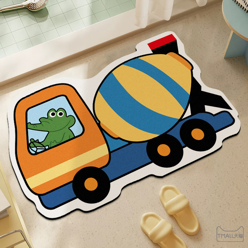 Cartoon Shaped Car Floor Mats, Bathroom Decorative Floor Mats, Children's Room Living Room Floor Mats, Stain-Resistant and Easy-Care Floor Mats