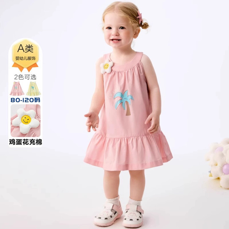 Baby Dress Children's Princess Dress Girls Summer Dress 2025 New Sweet Fashion Plaid and Breathable