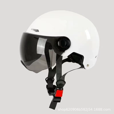 and Women, Suitable for All Seasons, Motosiklet kaskı (dəbilqə) - pure-white-sun-protection-short-glasses-free-night-reflective-stickers-306