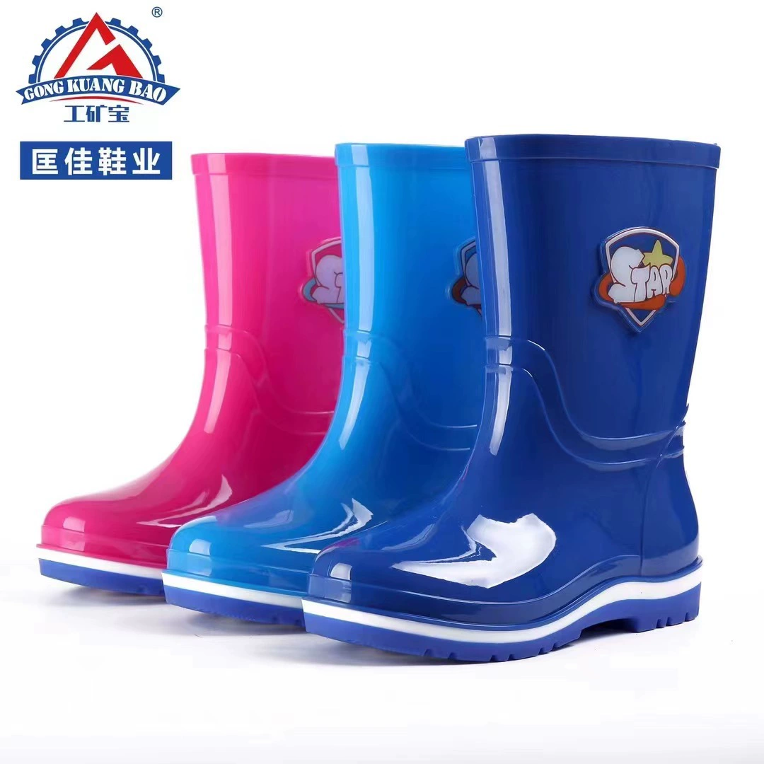 Kuangjia Shoes Industry Minbao 666 очень большие детские дождевые туфли мультяшные принты противоскользящие студенческие водяные туфли