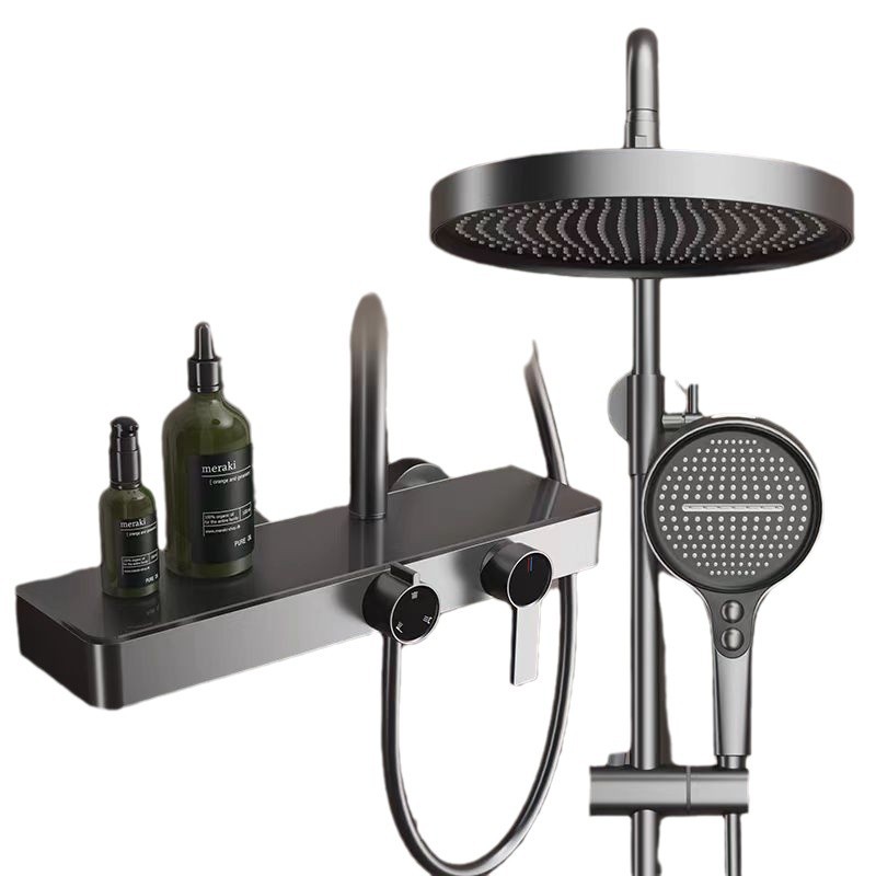 Juego de ducha de ducha de tres velocidades gris con pistola para el hogar