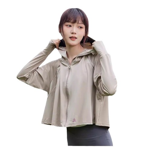 New summer sun protection clothing, ice silk breathable anti-UV ice feel black vinyl ultra-thin cape jacket sun protection clothing