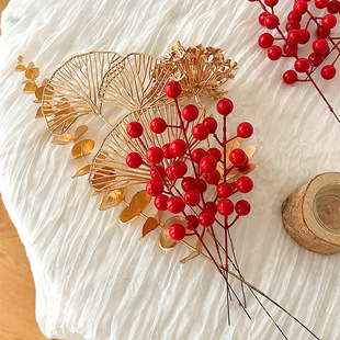 Simulation Red Fruit Fortune Fruit Winter Green Fruit Acacia Xiahong Fruit Lantern Flower Accessories Photography Touror Pseudo -Management