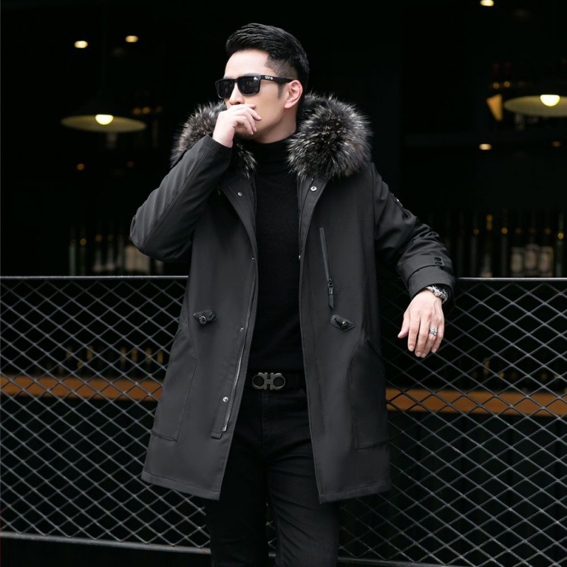 Overcome new pattern Mid length version man Nick garment Fur one Internal bile Removable cotton-padded clothes coat