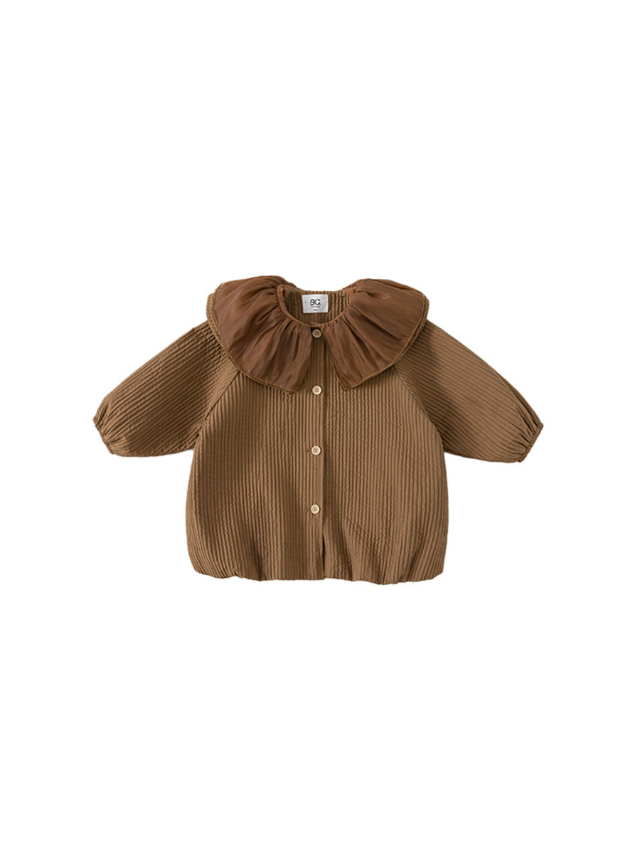 Babycity bebé niña primavera Top hoja de loto collar de la muñeca de encaje Niña de manga larga Chaqueta de punto CY23025