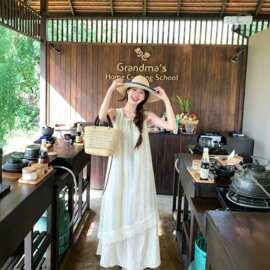 蕾丝绣花假 两件背心连衣裙女夏季法式温柔度假风甜美减龄气质长