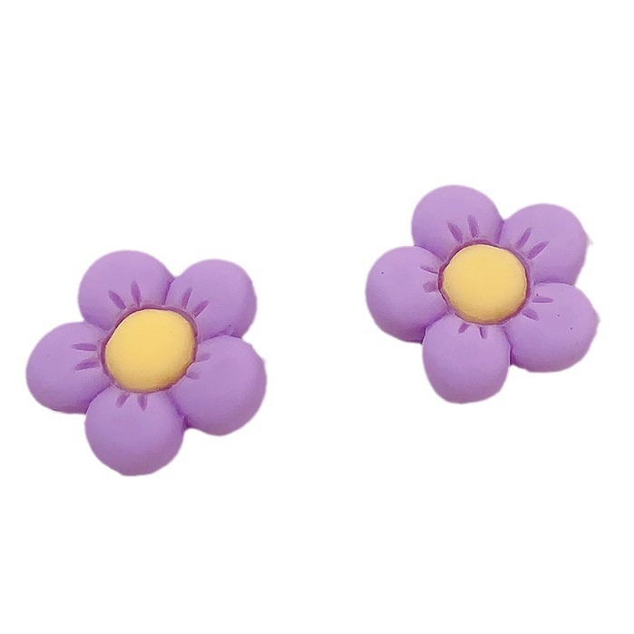 Accesorios de resina de cinco pétalos de color directo transfronterizo DIY pegamento de crema caja de teléfono móvil adornamiento de pelo agujero material de hebilla de zapatos