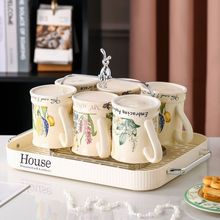 杯子陶瓷水杯家用客厅一套整套喝水杯具套装马克杯高颜值待客茶杯