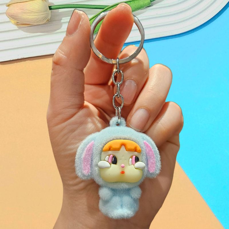 植毛泣き人形キーホルダーかわいいアニメ人形クロスボーダーキーホルダーかばんストラップメーカー卸売り|undefined