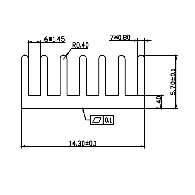 荐  厂家直销14*5.7*14单切铝型材电子散热器高效散热芯片散热片