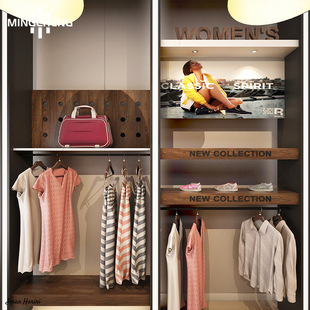 Brand collection clothing store display cabinet men's and women's quick-drying clothes fitness clothes display rack tennis bag Zhongdao display cabinet