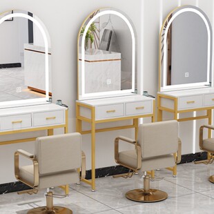 Net red barber shop hair salon with cabinet integrated hair cutting mirror hairdressing shop with light mirror single-sided mirror wholesale