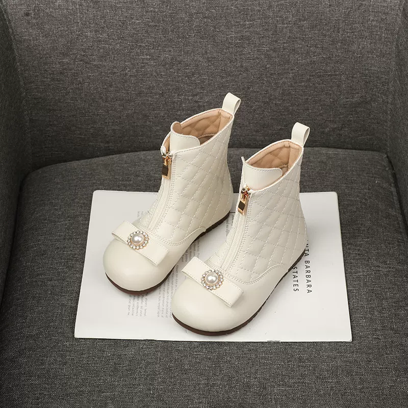 2025秋冬新款女童短靴韩版儿童软底单靴女宝宝公主靴百搭加绒皮靴