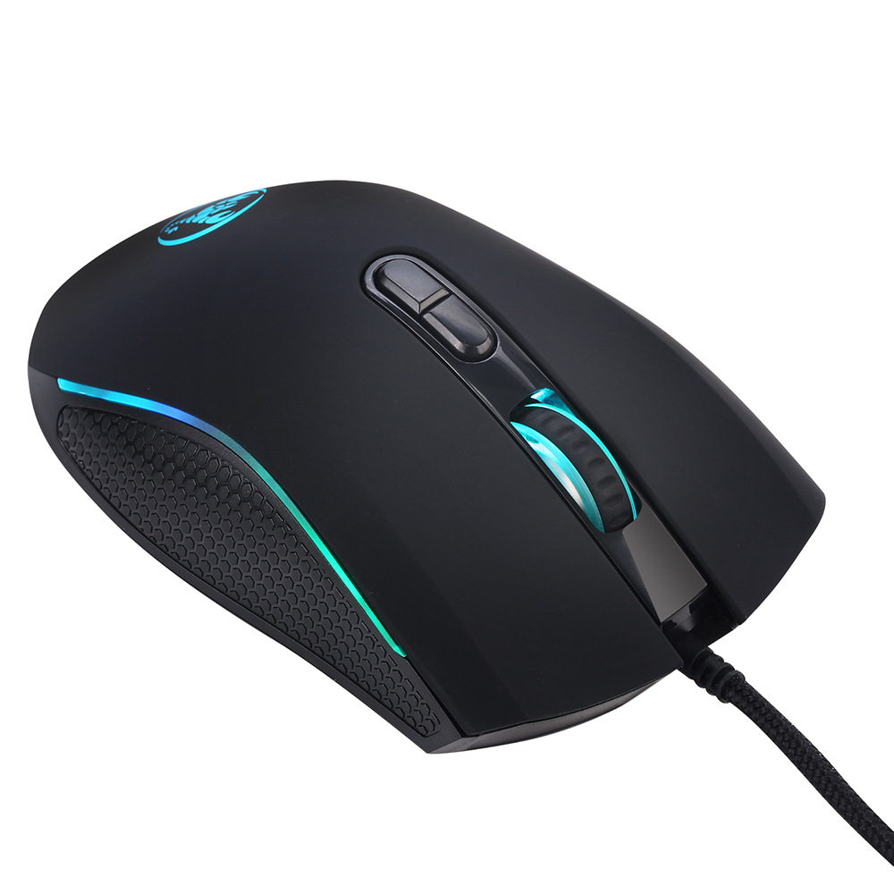 Souris filaire 2024 blanche 3200 dpi, toucher mat 7D, poignée colorée, confortable, lumière éteinte_voghion.com