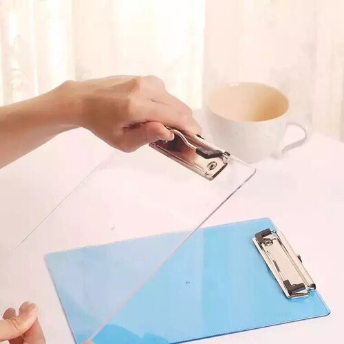 Minimalist transparent board clip A4 acrylic pad exam documents holder office storage student writing hard folder