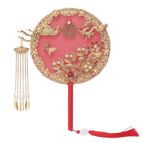 Fan for a traditional-style bride, wedding fan set, DIY phoenix fan, wholesale
