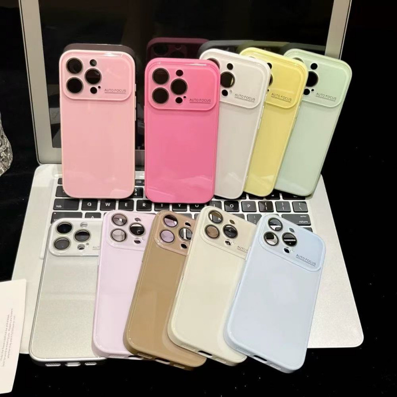 糖果色大视窗玻璃壳适用iPhone16promax苹果15手机壳14大视窗13女|undefined