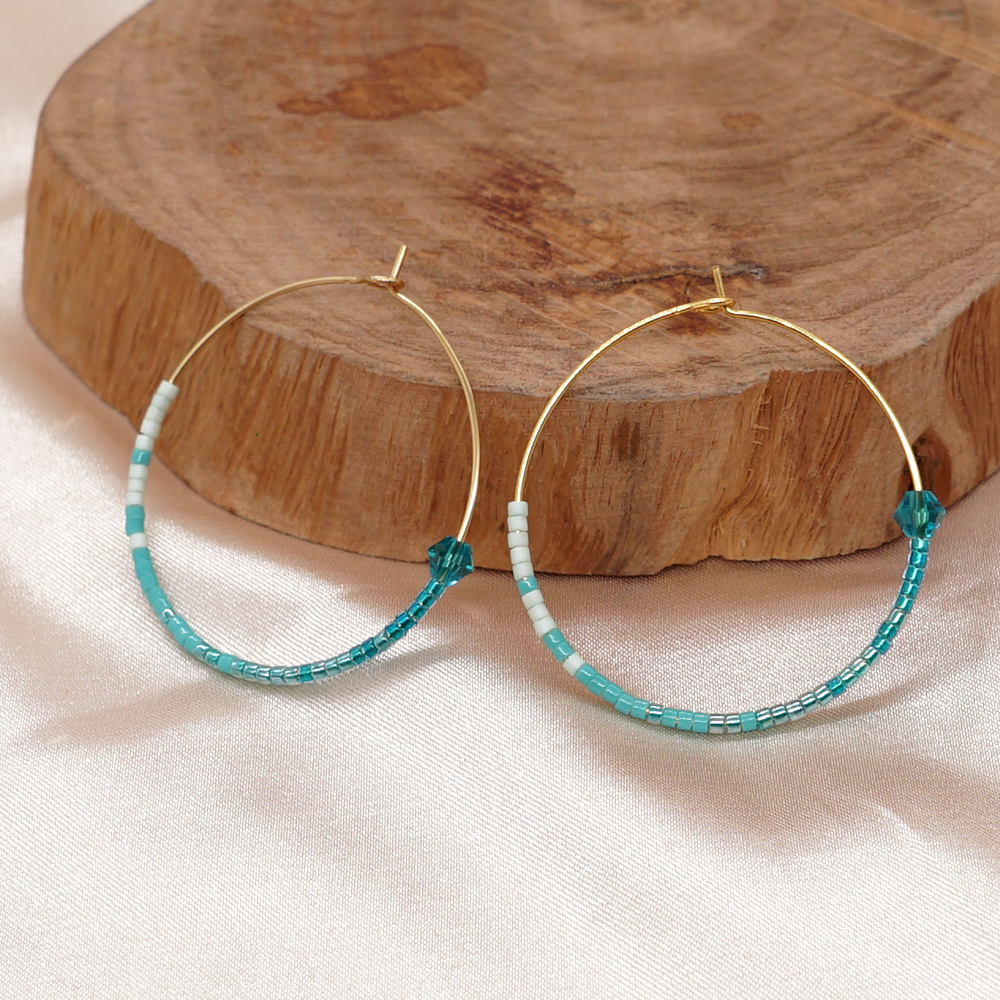 Fashion Geometric Glass Metal Earrings