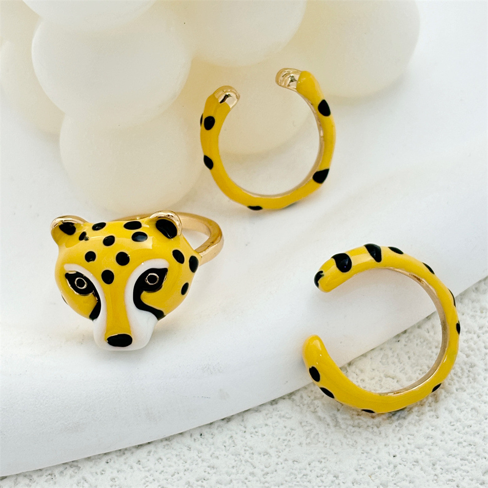 15g Weight Open Rings Classification 1 Set Quantity Holiday, Daily Occasion Alloy Material Animal, Cartoon Pattern All Seasons Season Women's Gender Plating Design Original Design, Cute Style Original Design Cute Animal Cartoon Alloy Plating Women's Open Rings 4