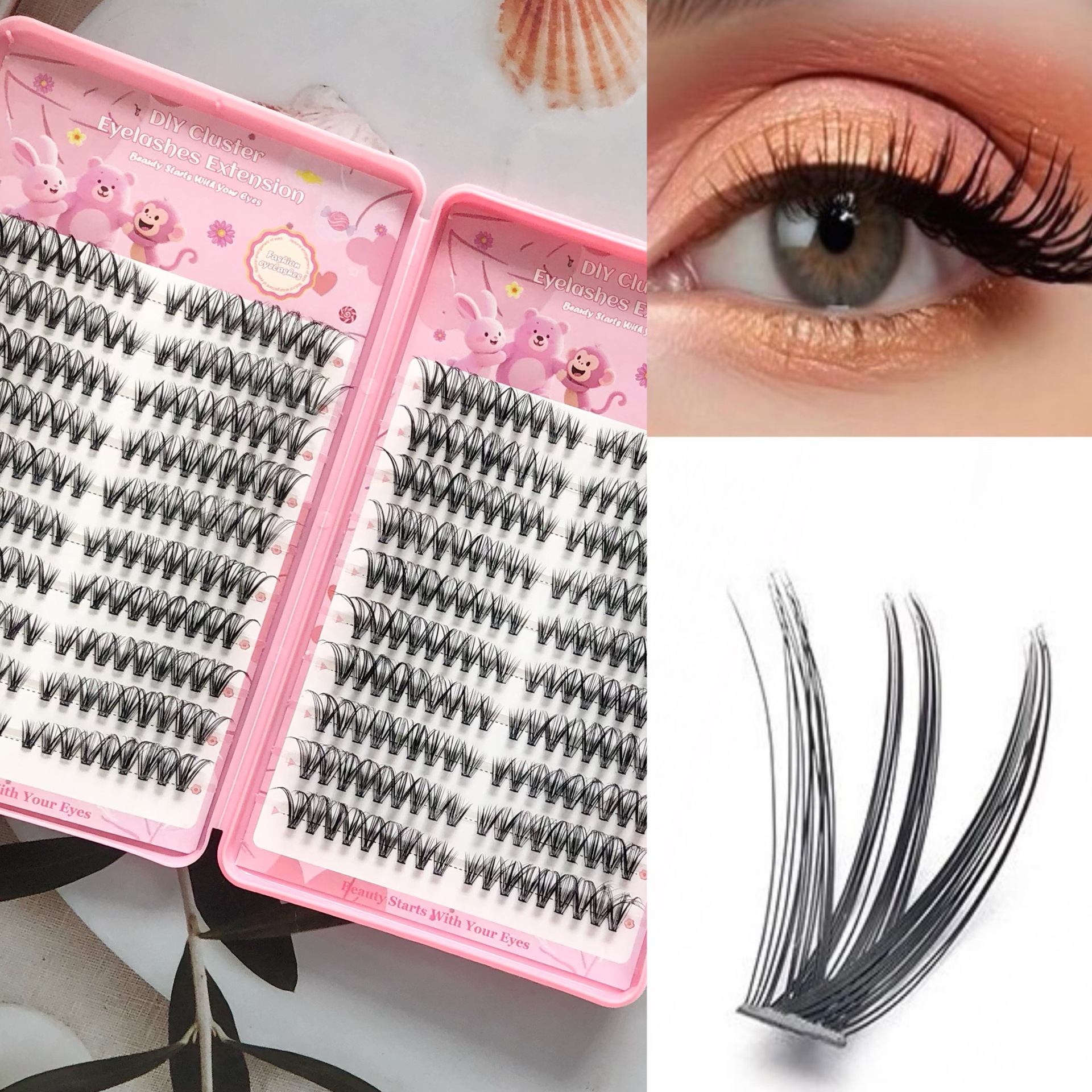 Las pestañas falsas transfronterizas 30 - 100D densas mezcladas europeas y estadounidenses autoinjerto de pestañas libro de pestañas falsas Amazon