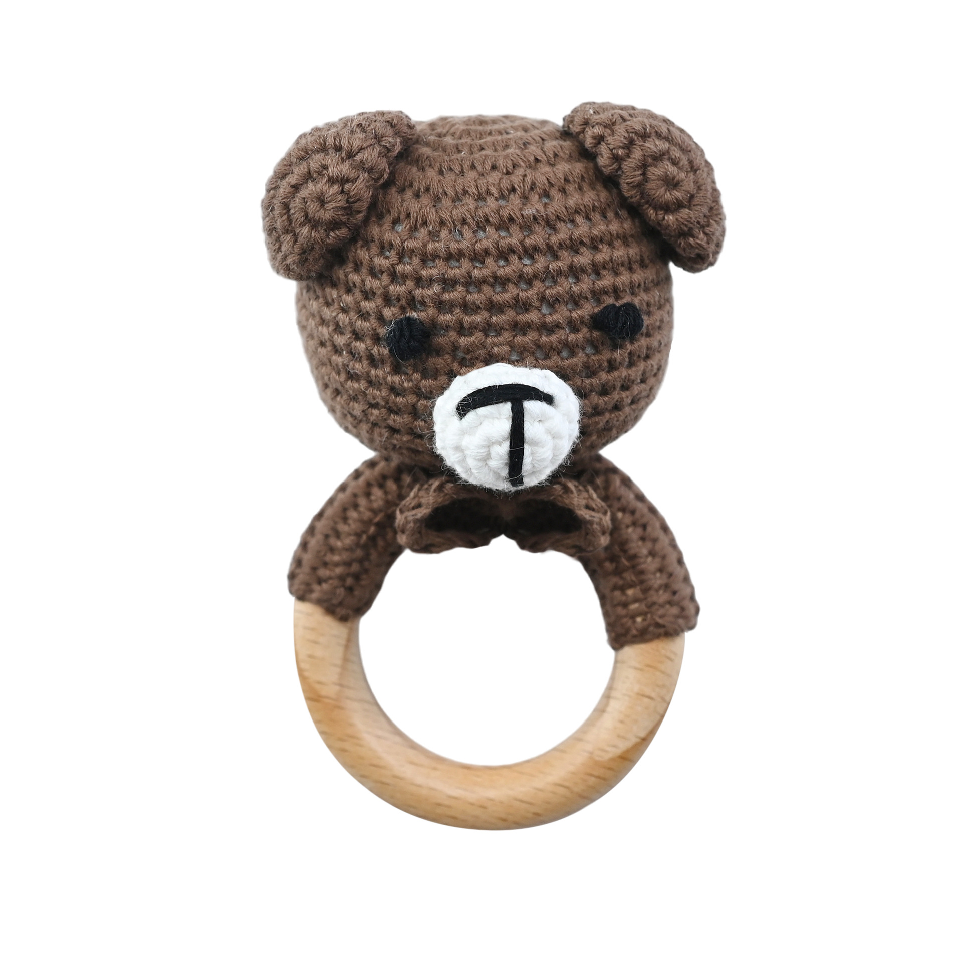 Productos para bebés círculos de haya para bebés, bebés creativos, manos tranquilizadoras, cuentas, ganchillo de animales, campanas