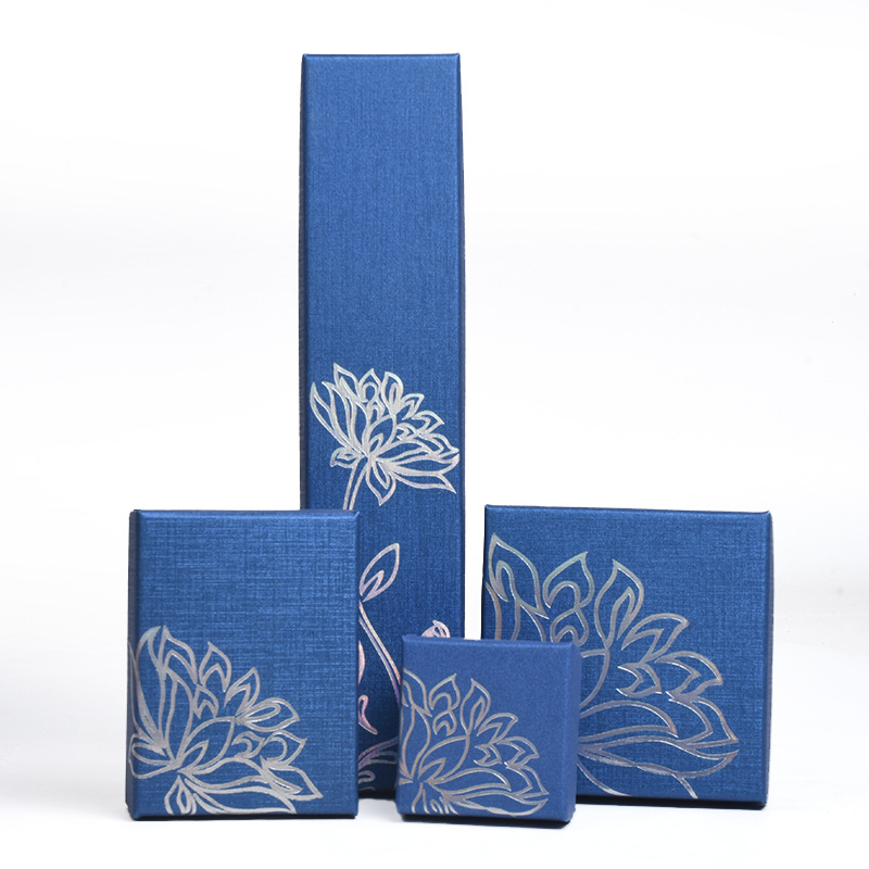 纸质包装礼品盒首饰收纳盒戒指挂件耳钉耳环挂件收纳三件套纸盒子