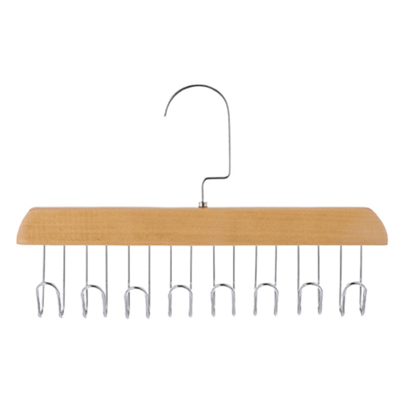 Percha Multifuncional de Madera Maciza para Ropa, Cinturones y Bufandas image 1