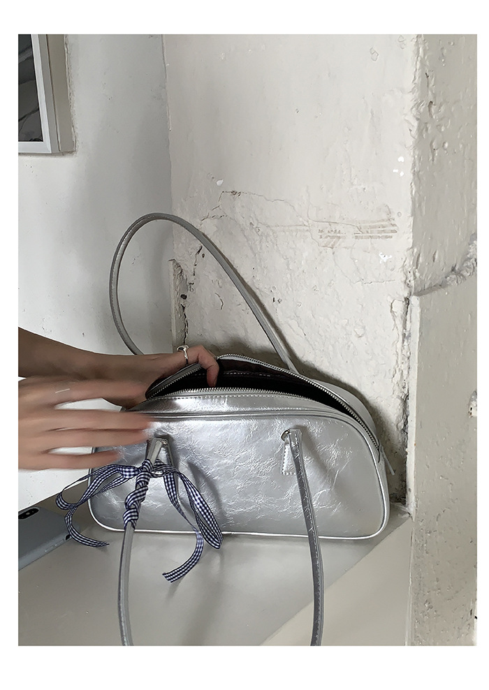 Borsa a spalla argento donna stile balletto borsa sottobraccio_voghion.com