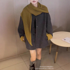 琪镌绘制秋冬新款双面羊毛大衣女中长款宽松羊绒加厚保暖毛呢外套