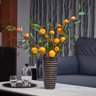 High simulation fruit branches with leaves five big Oranges good luck New Year home living room floor decoration ornaments