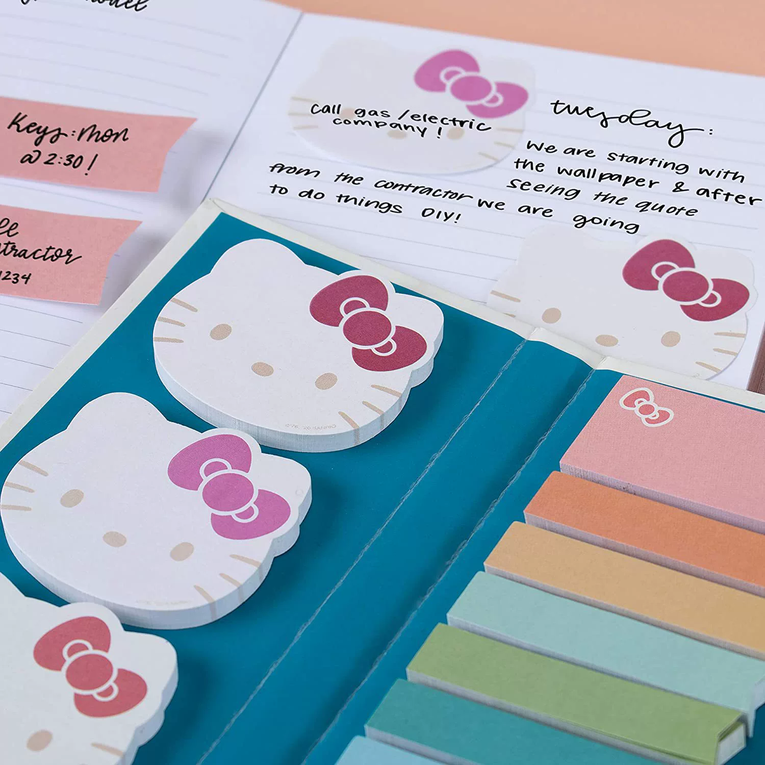 Милый мультяшный блокнот для студента с надписями Hello Kitty, для заметок и учебы