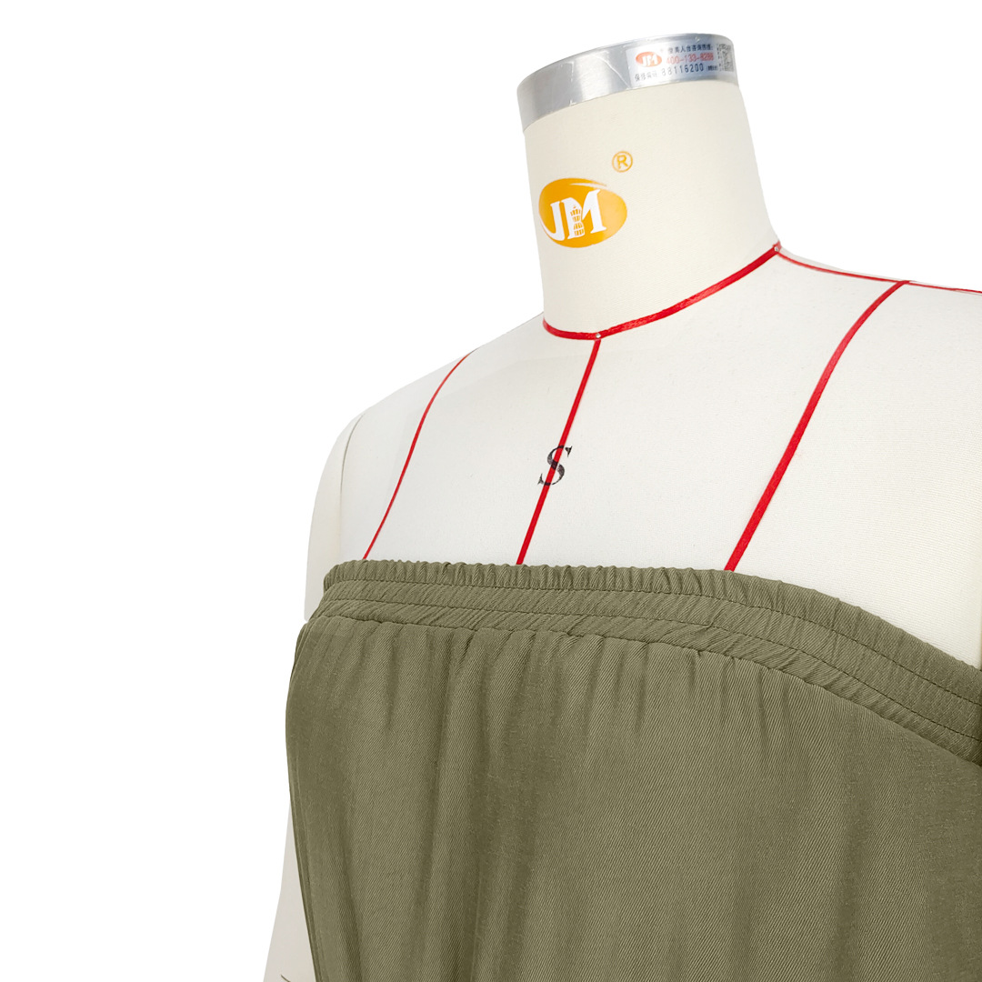 Women Clothing Sexy Comfortable Solid Color Chest Wrapped Organ Pocket Jumpsuit
