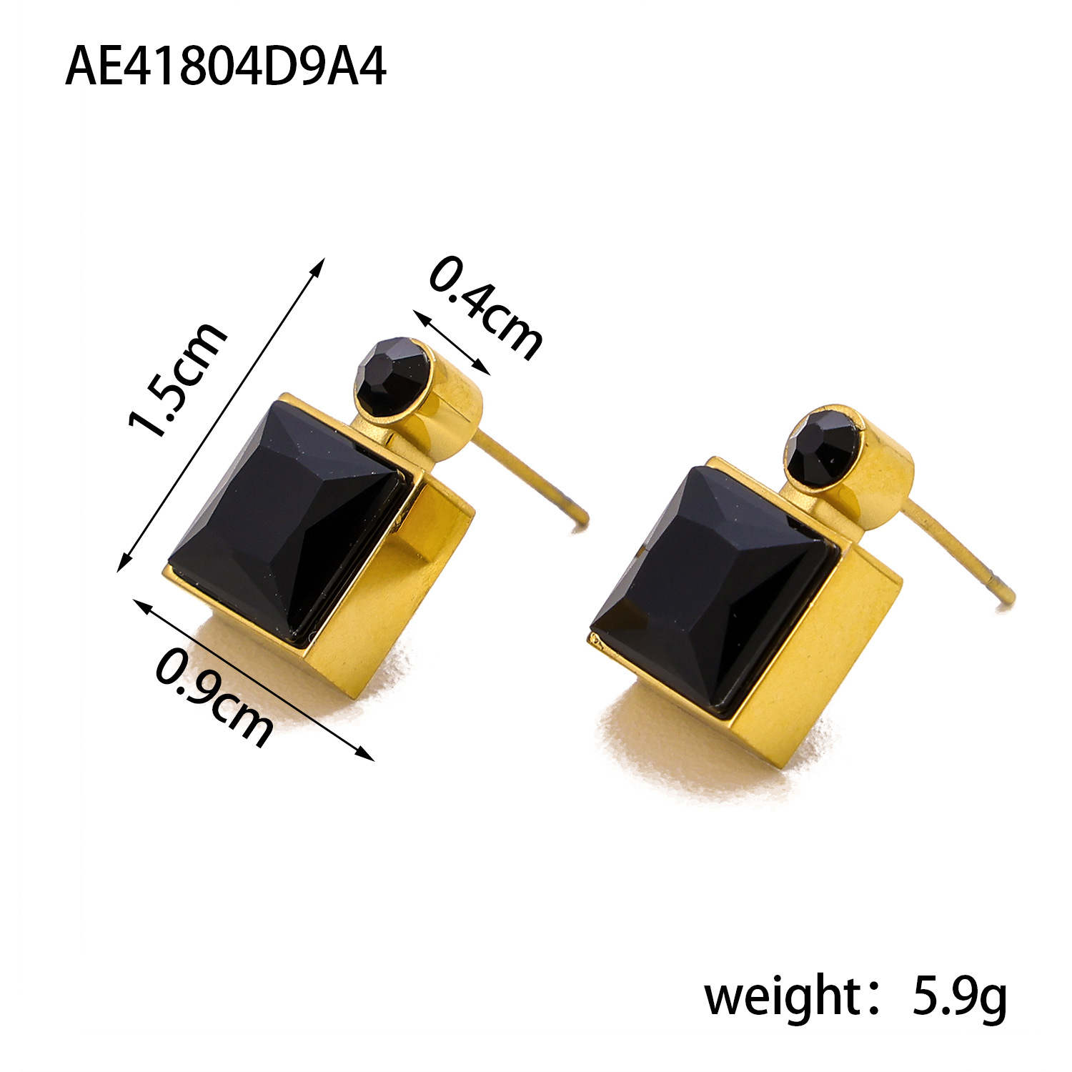 5g Weight Titanium Steel Ear Needle Material Zircon Inlay Material Ear Studs Classification 1 Pair Quantity Holiday, Daily Occasion Titanium Steel Material Square Pattern Women's Gender Plating Design Basic, Modern Style, Classic Style Style 1 Pair Basic Modern Style Classic Style Square Plating Titanium Steel Zircon Ear Studs 5