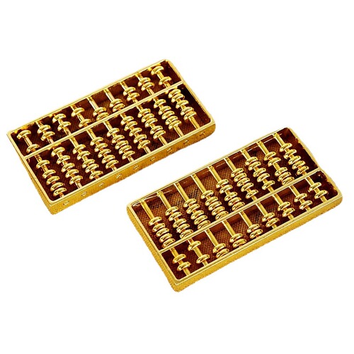 Brick gold abacus with shelf metal crafts home furnishings business gifts golden god fortune teller to collect wealth