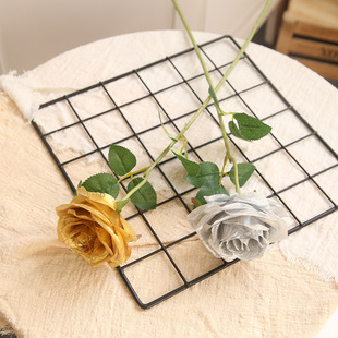 Long rose Golden Silver Series rose diameter 10cm Foreign Trade home artificial flower Amazon
