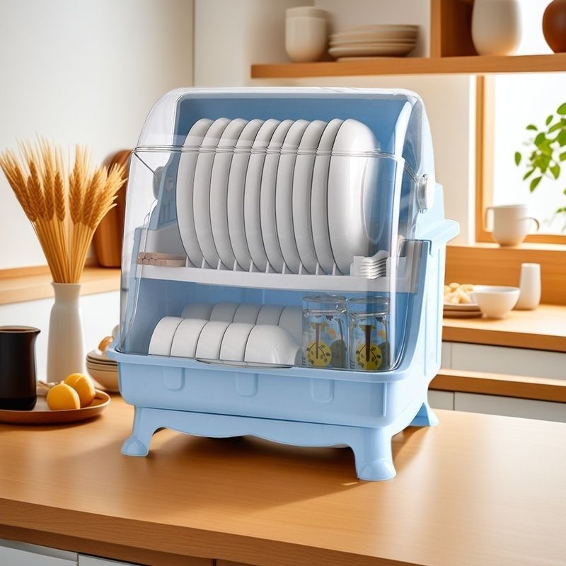 Nuevo tipo transparente a prueba de polvo de doble capa sala extra gruesa caja de almacenamiento de palillos de doble capa caja de almacenamiento de palillos de doble capa