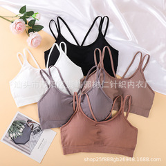 跨境大碼肥婆裹胸美背吊帶背心運動抹胸韓版無鋼圈文胸百搭內衣女