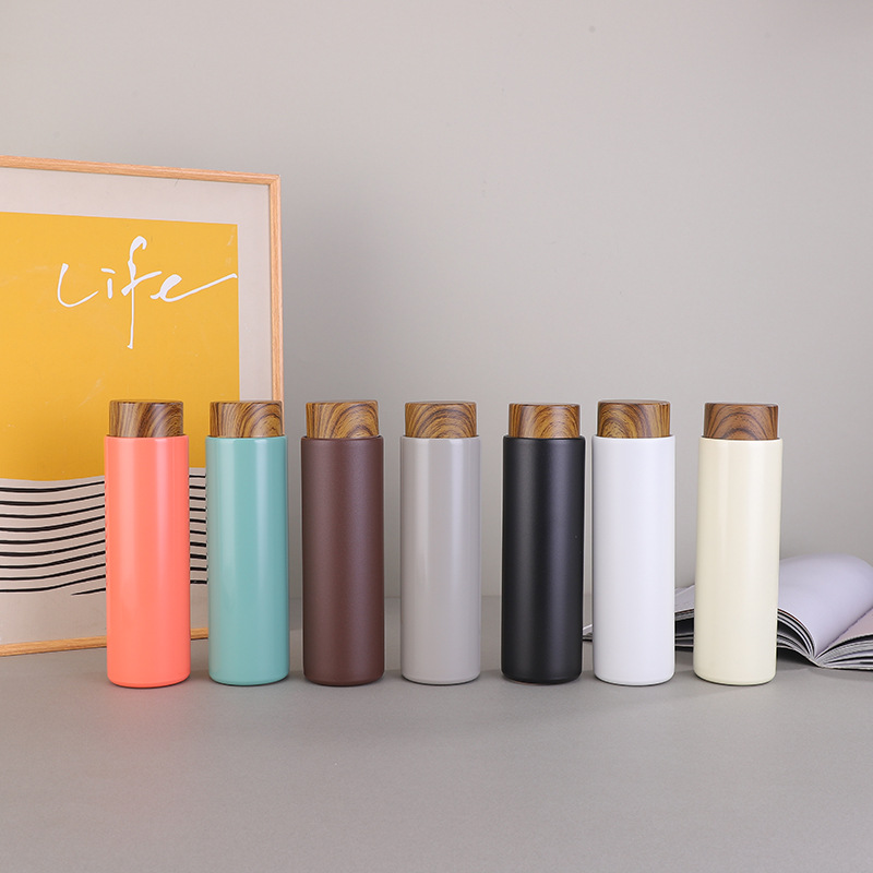 Red explosiva madera taza de aislamiento 304 acero inoxidable regalo de negocios taza de agua creativa taza portátil