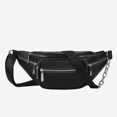 真皮胸包2021新款潮斜挎洋气女包百搭夏时尚单肩网红头层牛皮腰包|ms