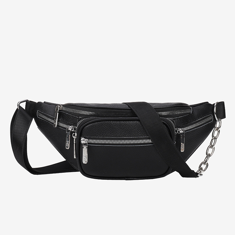 真皮胸包2021新款潮斜挎洋气女包百搭夏时尚单肩网红头层牛皮腰包|ms