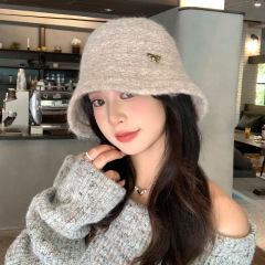 韩版新款秋冬季帽子女大头围显脸小百搭水桶帽蝴蝶结气质保暖盆帽
