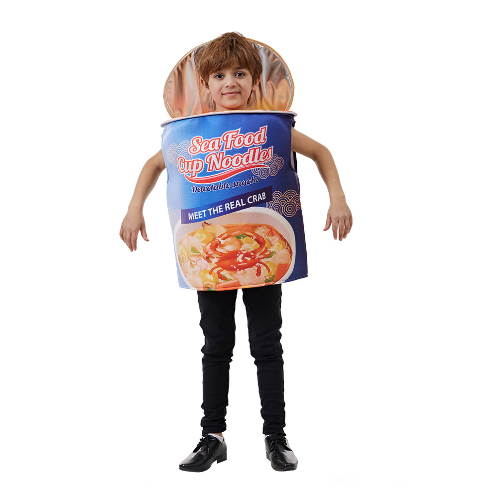 Halloween de los nuevos niños tazón fideos jugar ropa diversión mariscos fideos instantáneos mono campus rendimiento ropa cos ropa