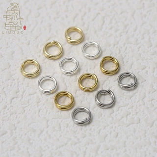 镀18k包金双层开口圈diy手工材料饰品配件挂件连接圈圆环开口环
