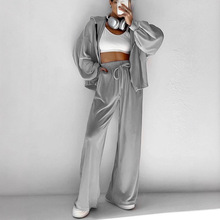 2025亚马逊ebay欧美外贸秋冬女装新款连帽休闲卫衣套装两件套女式