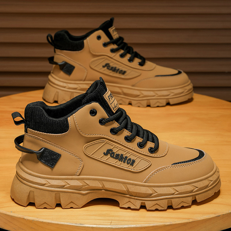 Zapatos de hombre 2026 primavera nuevos zapatos al aire libre de montaña deportes casuales botas Martin anti-deslizante con suela gruesa botas de herramienta de altura image 9