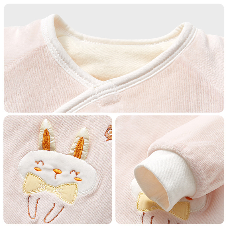 Ropa de bebé recién nacido para otoño e invierno, mono cálido de una pieza con relleno de algodón para niños y niñas, traje de gateo estilo monje, conjunto de otoño para bebé.