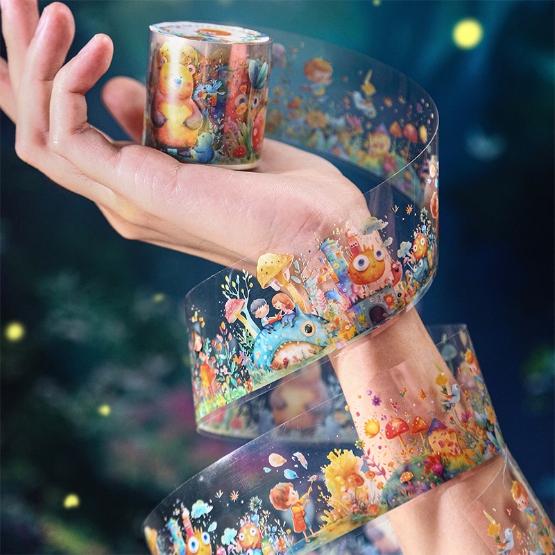 Hermoso día cinta PET mundo de cuento de hadas extraño libro de mano creativo material de bricolaje cinta de decoración de paisajismo