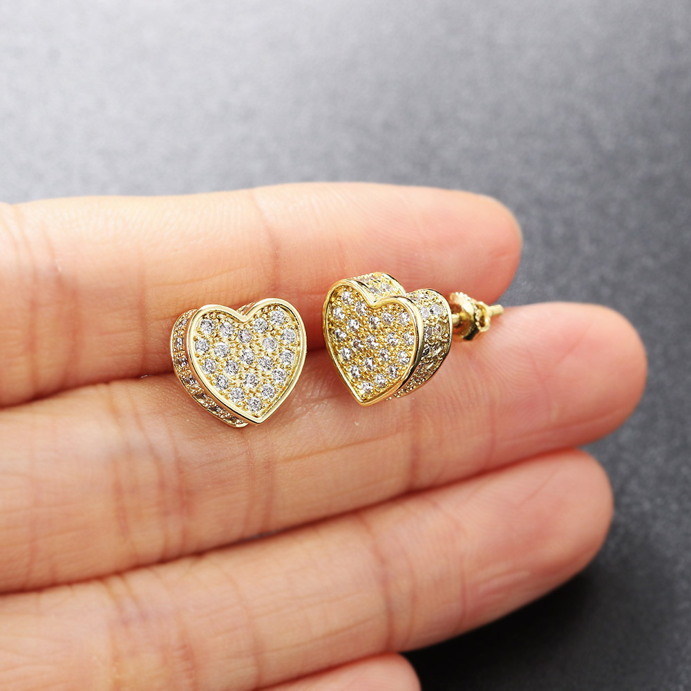 5g Weight Copper Ear Needle Material White Gold Plated, Gold Plated Plating Material Zircon Inlay Material Ear Studs Classification 1 Pair Quantity Daily, Party, Street Occasion Copper Material Round, Square, Heart Shape Pattern Unisex Gender Plating, Inlay Design Hip-Hop Style Gold, Silver Color 1 Pair Hip-Hop Round Square Heart Shape Plating Inlay Copper Zircon White Gold Plated Gold Plated Ear Studs 44